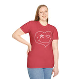 Valentines Day Heart Star Eye Smiley Face Unisex Graphic Tee! All New Heather Colors!!!