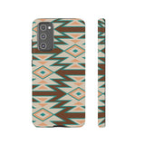 Teal and Brown Aztec Tough Cases! Cellphone Cases! Multiple Sizes Available! Apple iPhone, Samsung Galaxy, and Google Pixel devices!