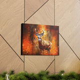 Western Mountain Deer Scenery in Oranges and Browns Canvas Gallery Wraps!