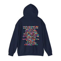 Love is Patient and Kind 1 Corinthians 13: 4-8 Back Designs Unisex Heavy Blend Hooded Sweatshirt! Free Shipping!!!