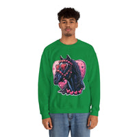 Valentines Day Black Horse Pink Hearts Unisex Sweatshirt! Retro! Free Shipping!!!