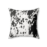 Western/Boho Black Cow Girl Cow Print Square Pillow!