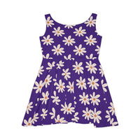 Dark Purple Daisy's Print Women's Fit n Flare Dress! Free Shipping!!! New!!! Sun Dress! Beach Cover Up! Night Gown! So Versatile!