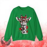 Valentines Day Giraffe Heart Unisex Sweatshirt! Plus Sizes Available!