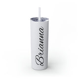 Custom Name Personalized Tumblers Skinny Tumbler with Straw, 20oz! Cursive Writing Option!