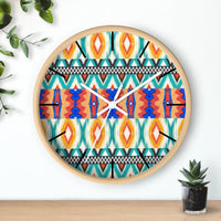 Aztec Print Mint and Orange Wall Clock! Perfect For Gifting! Free Shipping!!! 3 Colors Available!