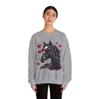 Valentines Day Black Horse Red Hearts Edition Unisex Sweatshirt! Retro! Free Shipping!!!