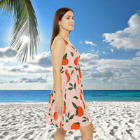 Pink Oranges Print Women's Fit n Flare Dress! Free Shipping!!! New!!! Sun Dress! Beach Cover Up! Night Gown! So Versatile!