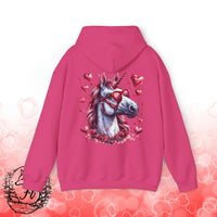 Pink Unicorn With Sunglasses Back Designs Unisex Heavy Blend Hooded Sweatshirt! Free Shipping!!!