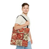 Red and Brown Florals Fall Vibes Tote Bag!