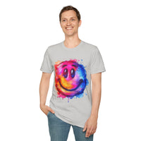 Happy Face Rainbow Unisex Graphic Tees! Summer Vibes! All New Heather Colors!!! Free Shipping!!!