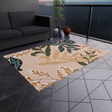 Boho Tropical Trees in Cream Outdoor Rug! Chenille Fabric! Free Shipping!