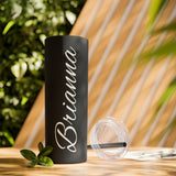 Custom Name Personalized Tumblers Skinny Tumbler with Straw, 20oz! Cursive Writing Option!