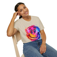 Happy Face Rainbow Unisex Graphic Tees! Summer Vibes! All New Heather Colors!!! Free Shipping!!!