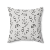 Western/Boho Horse Shoe Grey Botanicals Square Pillow!