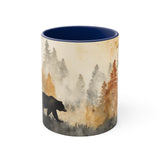 Acid Wash Black Bears Grey and Orange Autumn Accent Coffee Mug, 11oz! Multiple Colors Available! Fall Vibes!