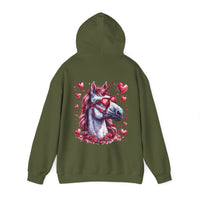 Pink Unicorn With Sunglasses Back Designs Unisex Heavy Blend Hooded Sweatshirt! Free Shipping!!!