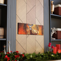 Western Mountain Deer Scenery in Oranges and Browns Canvas Gallery Wraps!