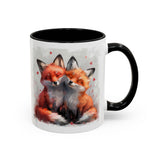 Foxy Lovers Valentines Day Accent Coffee Mug (11, 15oz)! Free Shipping! Microwave and Dishwasher Safe! BPA Free