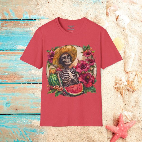 Watermelon Skeleton Unisex Graphic Tees! Summer Vibes! All New Heather Colors!!! Free Shipping!!!