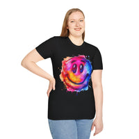 Happy Face Rainbow Unisex Graphic Tees! Summer Vibes! All New Heather Colors!!! Free Shipping!!!