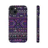 Dark Purple Aztec Tough Cases! Cellphone Cases! Multiple Sizes Available! Apple iPhone, Samsung Galaxy, and Google Pixel devices!