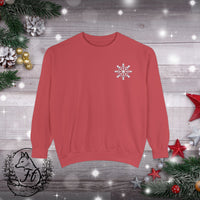 Snowflake Pocket Embroidered Comfort Colors Unisex Garment-Dyed Sweatshirt! All New Colors! Free Shipping!