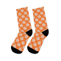 Cream Orange Daisy Unisex Eco Friendly Recycled Poly Socks!!! Free Shipping!!! 58% Recycled Materials!