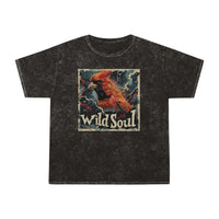 Wild Soul Red Bird Stamp Distressed Unisex Mineral Wash T-Shirt! New Colors! Free Shipping!!!