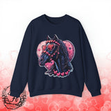 Valentines Day Black Horse Pink Hearts Unisex Sweatshirt! Retro! Free Shipping!!!