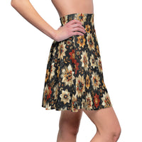 Western Black and Brown Florals Women's Skater Skirt! Free Shipping!