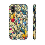 Blue and Yellow Floral Tulips Phone Cases! New!!! Over 40 Phone Sizes To Choose From! Free Shipping!!!