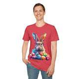 Easter Bunny Glasses With Eggs Unisex Graphic Tees! Spring Vibes! All New Heather Colors!!! Free Shipping!!!