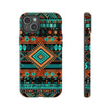 Turquoise Aztec Tough Cases! Cellphone Cases! Multiple Sizes Available! Apple iPhone, Samsung Galaxy, and Google Pixel devices!