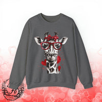 Valentines Day Giraffe Heart Unisex Sweatshirt! Plus Sizes Available!