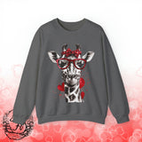 Valentines Day Giraffe Heart Unisex Sweatshirt! Plus Sizes Available!