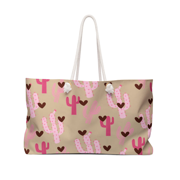 Valentines Day Blush Pink Chocolate Hearts Cactus Heart Assortment XoXo Vacation Travel Weekender Bag! Free Shipping!!!