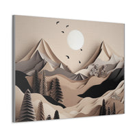 Western/Boho Mountain Scenery in Blacks and Browns Canvas Gallery Wraps!