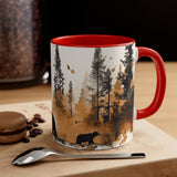 Acid Wash Black Bears Orange Fall Accent Coffee Mug, 11oz! Multiple Colors Available! Fall Vibes!