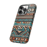 Teal and Orange Aztec Tough Cases! Cellphone Cases! Multiple Sizes Available! Apple iPhone, Samsung Galaxy, and Google Pixel devices!