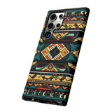 Black Aztec Tough Cases! Cellphone Cases! Multiple Sizes Available! Apple iPhone, Samsung Galaxy, and Google Pixel devices!