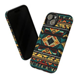 Black Aztec Tough Cases! Cellphone Cases! Multiple Sizes Available! Apple iPhone, Samsung Galaxy, and Google Pixel devices!