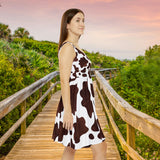 Brown and White Cow Print Women's Fit n Flare Dress! Free Shipping!!! New!!! Sun Dress! Beach Cover Up! Night Gown! So Versatile!