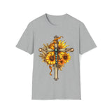 1 Dragonfly Cross Sunflower Unisex Graphic Tees! Halloween! Fall Vibes!