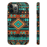 Turquoise Aztec Tough Cases! Cellphone Cases! Multiple Sizes Available! Apple iPhone, Samsung Galaxy, and Google Pixel devices!