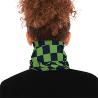 Black and Green Plaid Lightweight Neck Gaiter! 4 Sizes Available! Free Shipping! UPF +50! Great For All Outdoor Sports!