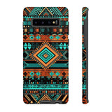 Turquoise Aztec Tough Cases! Cellphone Cases! Multiple Sizes Available! Apple iPhone, Samsung Galaxy, and Google Pixel devices!