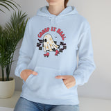 Creep it Real Roller Retro Ghost Unisex Heavy Blend Hooded Sweatshirt! Fall Vibes! Halloween!