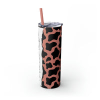 Nurse Life Cow Printed Skinny Tumbler with Straw, 20oz! Multiple Colors! Medical Vibes!