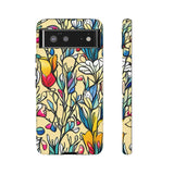 Blue and Yellow Floral Tulips Phone Cases! New!!! Over 40 Phone Sizes To Choose From! Free Shipping!!!